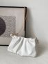 Bow & Ruched Decor Baguette Bag