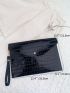 Artificial Patent Leather Crocodile Embossed Square Bag