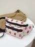 Strawberry Print Multi Zipper Fanny Pack