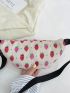 Strawberry Print Multi Zipper Fanny Pack