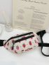 Strawberry Print Multi Zipper Fanny Pack