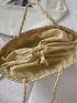 Drawstring Decor Straw Bag