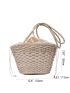 Drawstring Decor Straw Bag