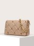 Quilted Studded Decor Flap Square Bag