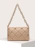 Quilted Studded Decor Flap Square Bag