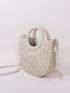 Mini Round Handle Straw Bag