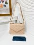 Quilted Flap Square Bag With Top Handle