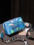 Mini Holographic Letter Graphic Square Bag