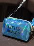 Mini Holographic Letter Graphic Square Bag