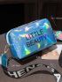 Mini Holographic Letter Graphic Square Bag