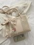 Bow Decor Straw Bag