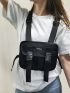 Patch Detail Release Buckle Decor Chest Rig Bag