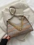 Braided Design Chain Baguette Bag