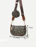 Leopard Print Saddle Bag With Coin Purse