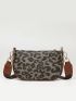 Leopard Print Saddle Bag With Coin Purse