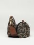 Leopard Print Saddle Bag With Coin Purse