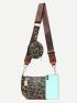 Leopard Print Saddle Bag With Coin Purse