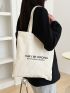 Slogan Graphic Shopper Bag