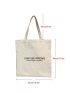 Slogan Graphic Shopper Bag