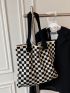 Checkered Large Capacity Crochet Bag