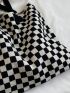 Checkered Large Capacity Crochet Bag