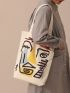 Graphic Large Capacity Shopper Bag