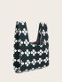 Flower Graphic Crochet Bag