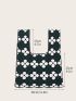 Flower Graphic Crochet Bag