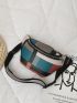 Colorblock Geometric Pattern Waist Bag