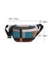 Colorblock Geometric Pattern Waist Bag