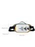 Letter Graphic Color Block Fanny Pack