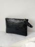 Crocodile Embossed Square Bag