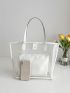 Minimalist Clear Shoulder Tote Bag With Inner Pouch