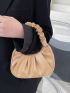 Minimalist Ruched Bag Ruched Bag Cloud Ruched Handbag Solid Color Shoulder Bag Women's PU Underarm Purse