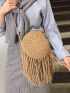 Mini Fringe Trim Circle Bag