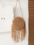 Mini Fringe Trim Circle Bag