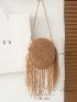 Mini Fringe Trim Circle Bag