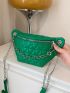 Quilted Detail Chain Decor Fanny Pack