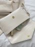 Crocodile Embossed Chain Decor Square Bag