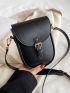 Mini Buckle Decor Flap Saddle Bag