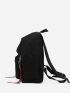 Slogan Ribbon Corduroy Backpack