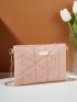 Metal Detail Quilted Pattern Chain Square Bag