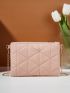 Metal Detail Quilted Pattern Chain Square Bag