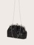 Sequin & Rhinestone Decor Chain Ruched Bag