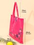 Floral Print Snap Button Shopper Bag