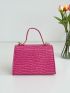 Mini Crocodile Embossed Twist Lock Flap Chain Square Bag