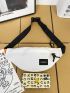 Letter Graphic Waist Bag