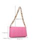 Quilted Detail Flap Chain Square Bag