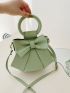 Mini Bow Decor Top Ring Bucket Bag