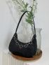 Chain Decor Baguette Bag